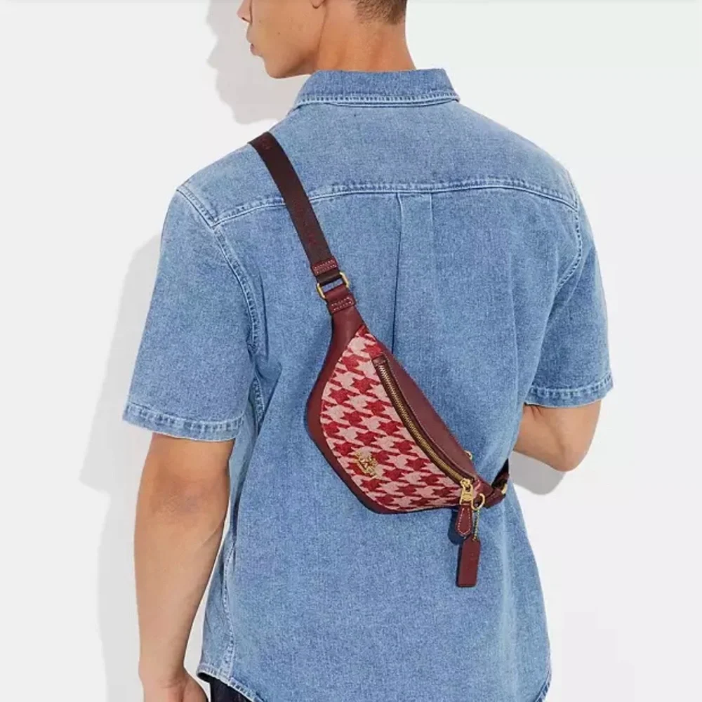 COACH Leather Warren Bag - Houndstooth Print